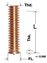 Technical Drawing for Non-Flanged Weld Studs (UNC & UNF)